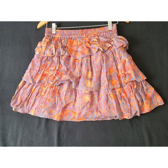 Jens Pirate Booty Garden Party Malia Floral Tiered Mini Skirt Sz S NWOT $189 - Picture 5 of 11